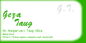 geza taug business card